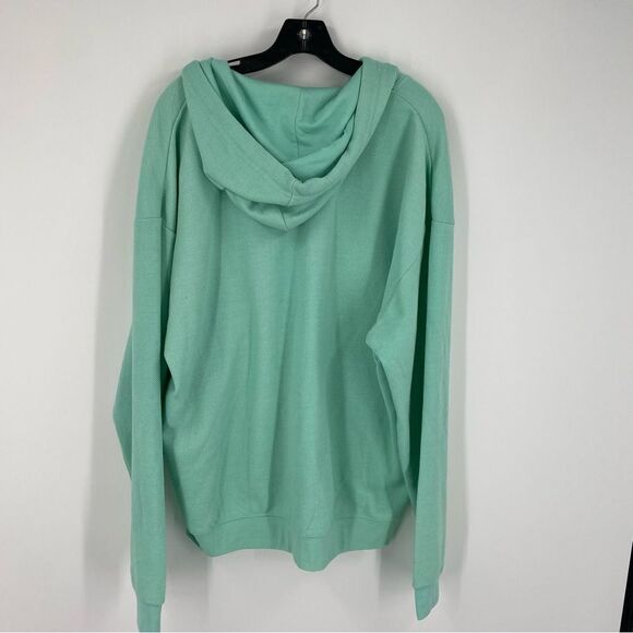 Rag Wear Women’s Zipper Front Waffle Knit Hoodie size XL Green - Picture 3 of 3